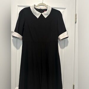 Vintage black Betsey Johnson dress size 10 knee-length beaded